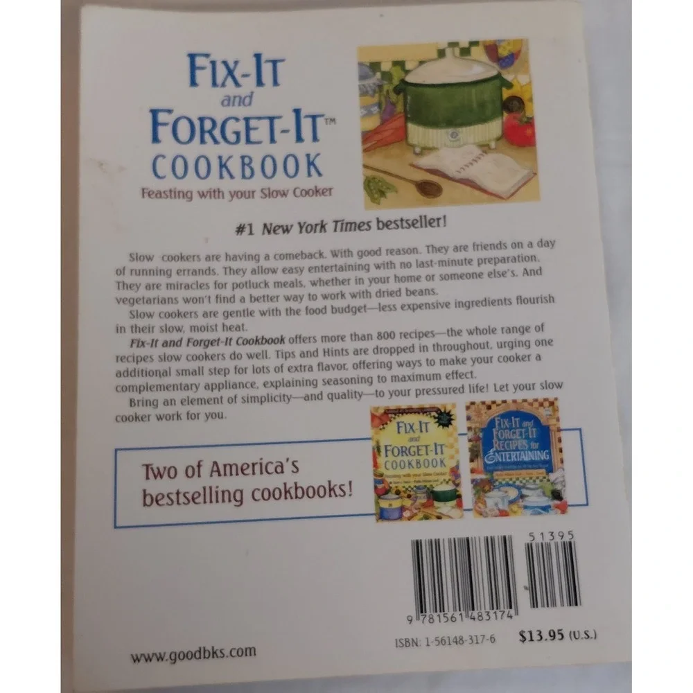 Fix-It and Forget-It Cookbook: Feasting With Your Slow Cooker Hardcover 2001
